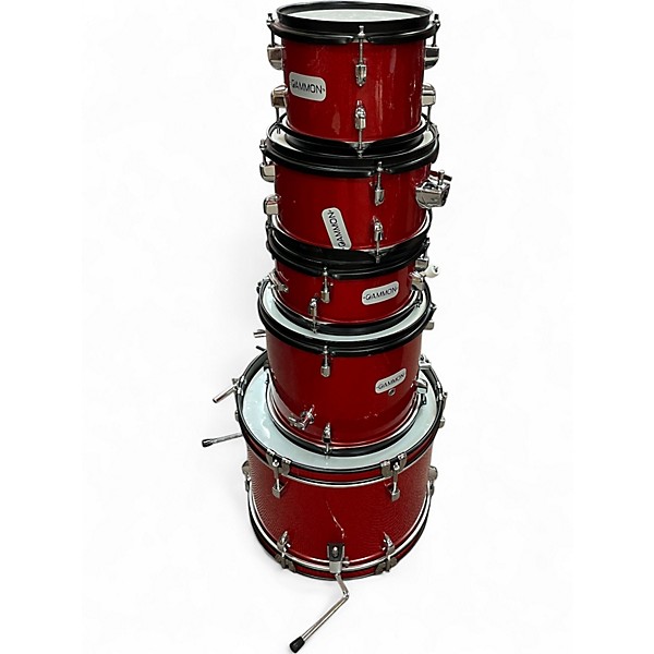 Used Gammon Percussion 5 Piece 5-PIECE JUNIOR SHELL PACK Satin Red Drum Kit