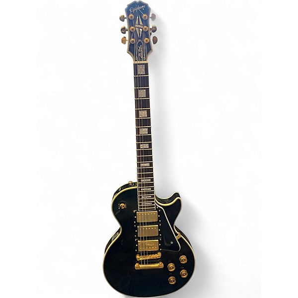 Used 2004 Epiphone Les Paul Black Beauty 3 Black Solid Body Electric Guitar