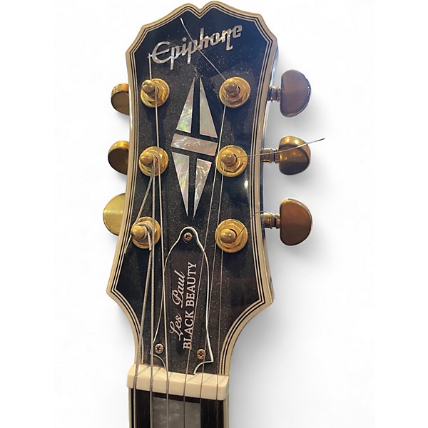 Used 2004 Epiphone Les Paul Black Beauty 3 Black Solid Body Electric Guitar