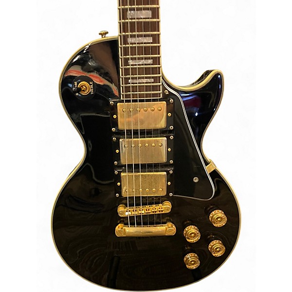 Used 2004 Epiphone Les Paul Black Beauty 3 Black Solid Body Electric Guitar