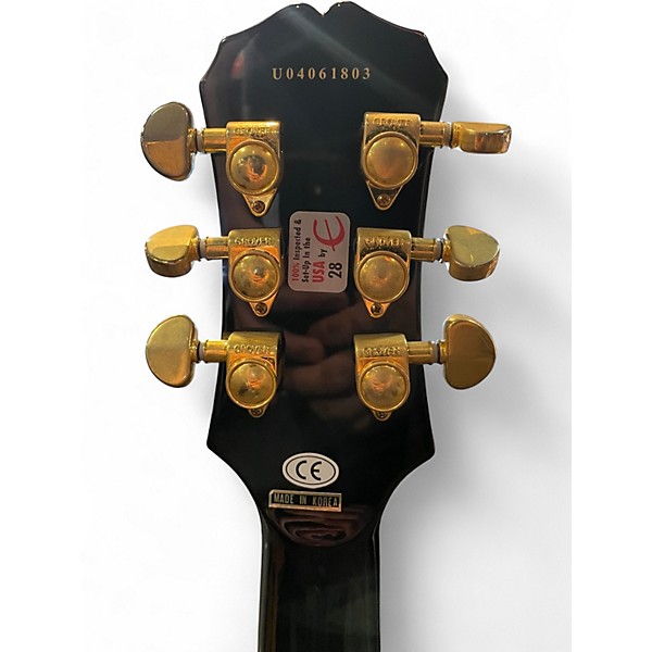 Used 2004 Epiphone Les Paul Black Beauty 3 Black Solid Body Electric Guitar