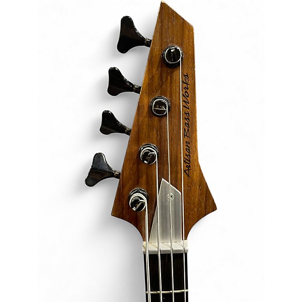 Used Artesian Bass Works 4 String Black Electric Bass Guitar