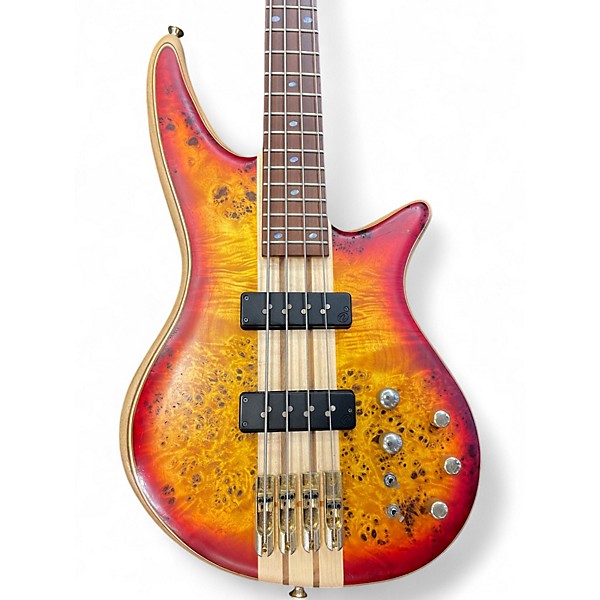 Used Jackson Pro Series Spectra Bass SB V Poplar Burl Cherry Electric Bass Guitar