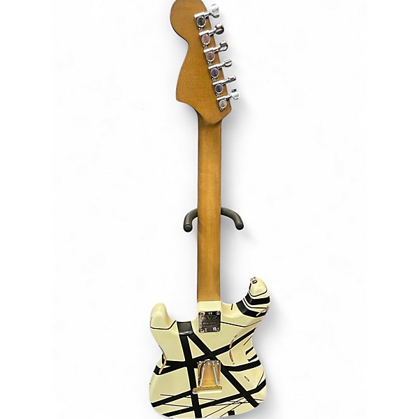 Used EVH FRANKEN STRAT Black and White Solid Body Electric Guitar
