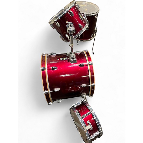 Used Yamaha 4 Piece Rydeen 4 Piece Candy Apple Red Drum Kit
