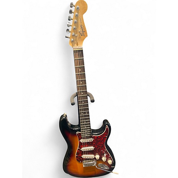 Used Squier Standard Stratocaster 3 Color Sunburst Solid Body Electric Guitar