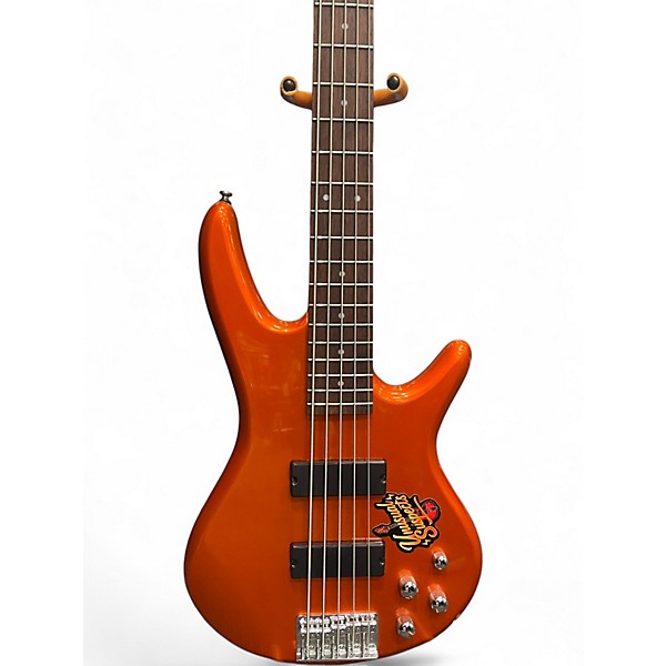 Used Ibanez GSR205 5 String Metallic Orange Electric Bass Guitar