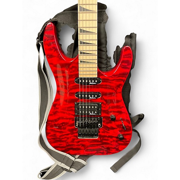 Used Jackson JS34Q Trans Red Solid Body Electric Guitar
