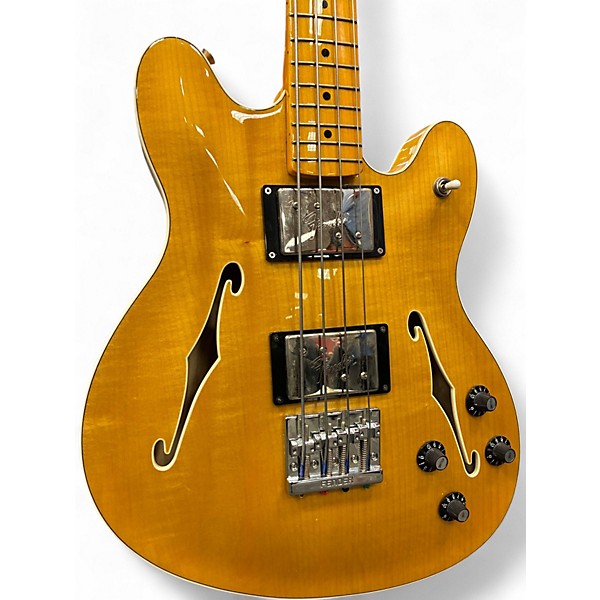 Used Fender Starcaster Electric Bass Natural Electric Bass Guitar
