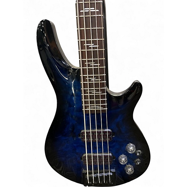Used Schecter Guitar Research OMEN ELITE Blue Electric Bass Guitar
