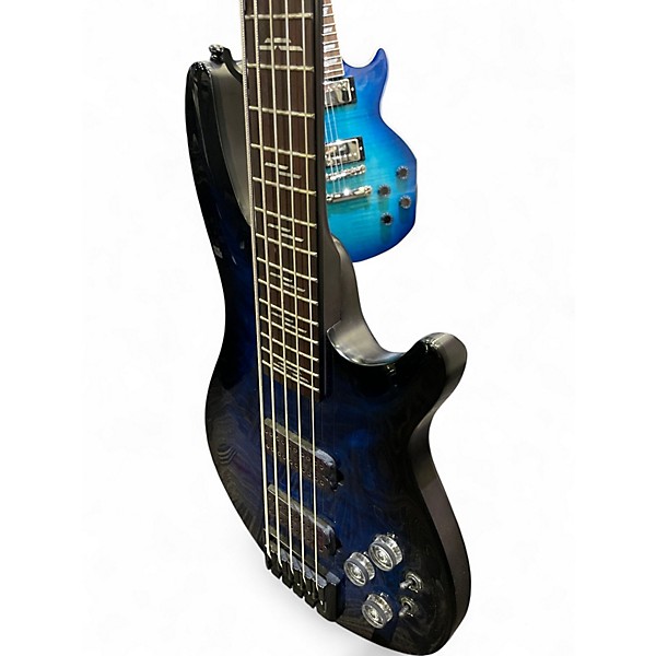 Used Schecter Guitar Research OMEN ELITE Blue Electric Bass Guitar