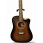 Used Luna Art Vintage Dreadnought Cutaway Brown Sunburst Acoustic Electric Guitar