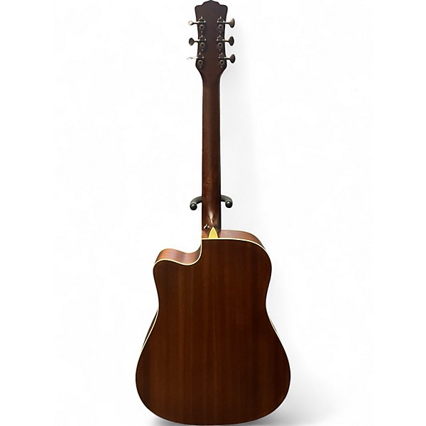 Used Luna Art Vintage Dreadnought Cutaway Brown Sunburst Acoustic Electric Guitar
