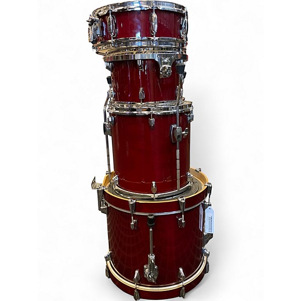 Used TAMA 4 Piece superstar classic bop Trans Red Drum Kit