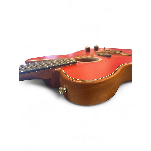 Used Fender American Acoustasonic Telecaster Flat Red Acoustic Electric Guitar