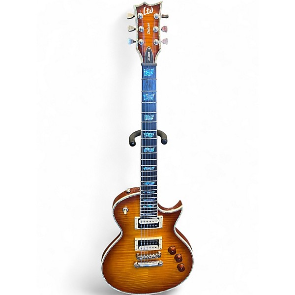 Used ESP LTD EC1000 Deluxe Honey Burst Solid Body Electric Guitar