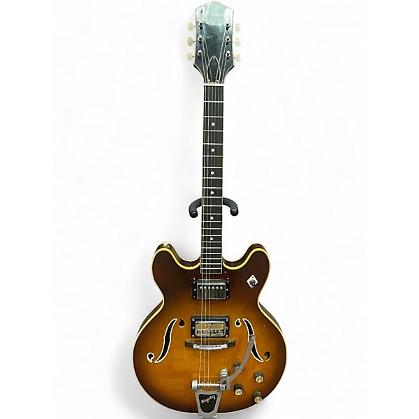 Vintage 1968 Harmony H64 2 Color Sunburst Hollow Body Electric Guitar