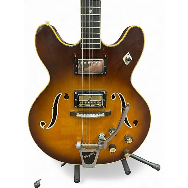 Vintage 1968 Harmony H64 2 Color Sunburst Hollow Body Electric Guitar