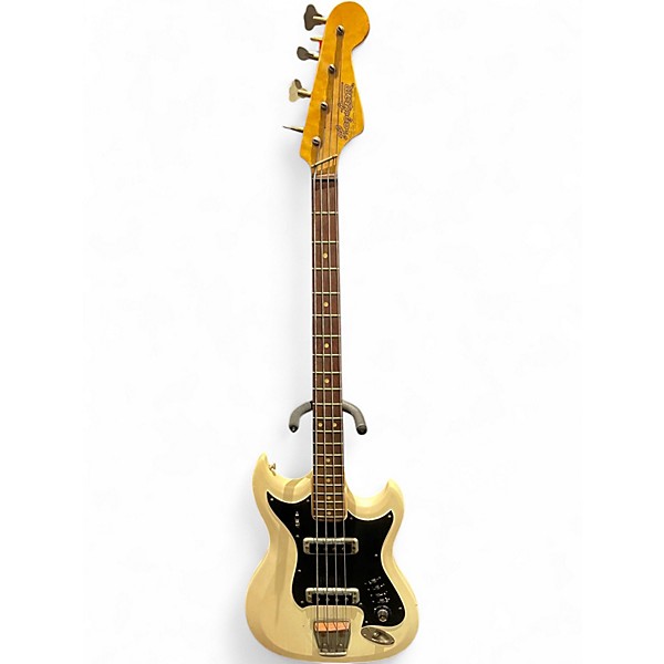 Used 1960s Hagstrom H-II B White Electric Bass Guitar