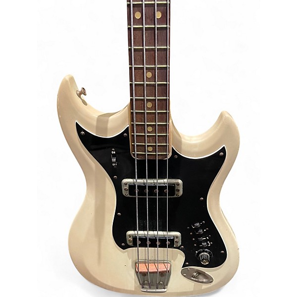 Used 1960s Hagstrom H-II B White Electric Bass Guitar