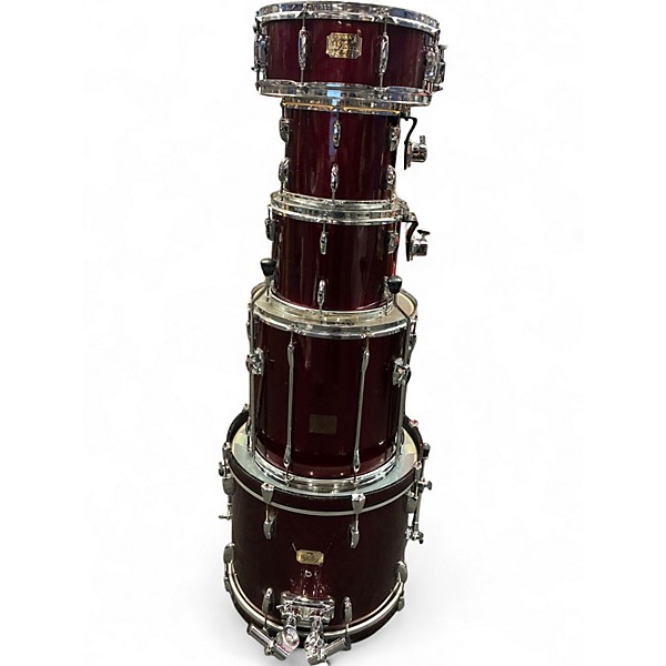 Used Pearl 5 Piece Export Maroon Drum Kit
