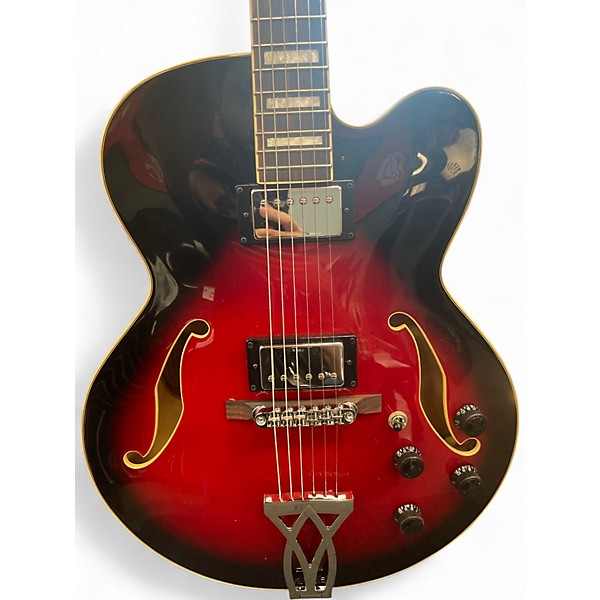 Used Ibanez AF75 Crimson Red Burst Hollow Body Electric Guitar