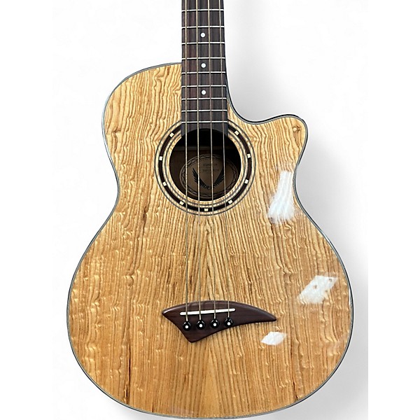 Used Dean Exotica Quilted Ash 4-String Natural Acoustic Bass Guitar