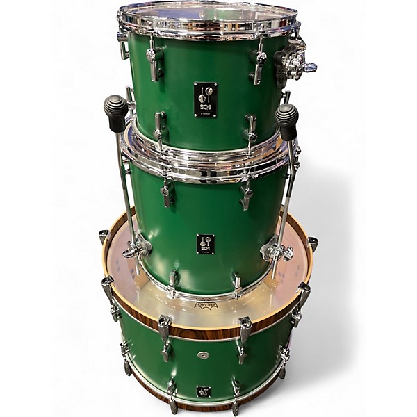 Used SONOR 3 Piece SQ1 Green Drum Kit