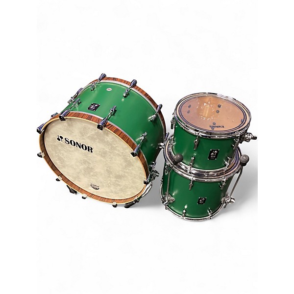 Used SONOR 3 Piece SQ1 Green Drum Kit