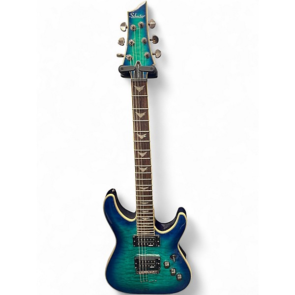 Used Schecter Guitar Research Omen Extreme 6 Blue Solid Body Electric Guitar