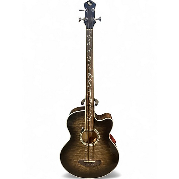 Used Michael Kelly MKDF4FLSKB Trans Black Acoustic Bass Guitar