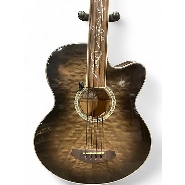 Used Michael Kelly MKDF4FLSKB Trans Black Acoustic Bass Guitar