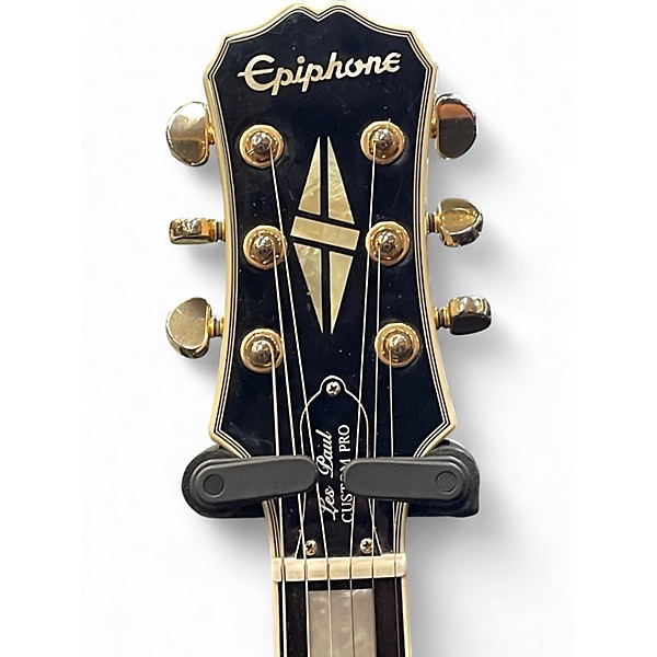Used 2014 Epiphone Les Paul Custom Pro Cream Solid Body Electric Guitar
