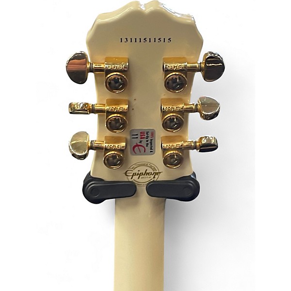 Used 2014 Epiphone Les Paul Custom Pro Cream Solid Body Electric Guitar