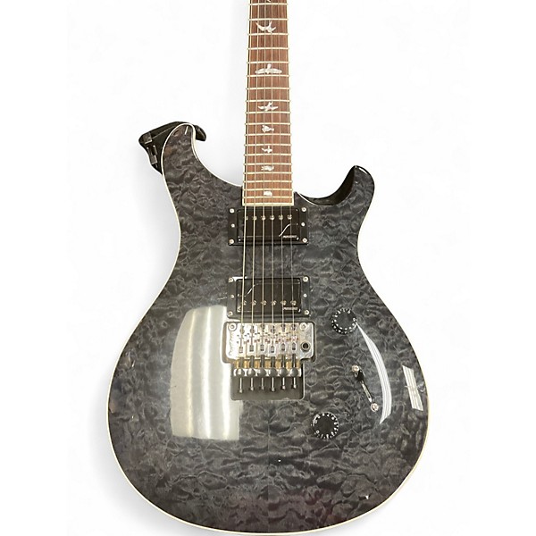 Used PRS SE CUSTOM FLOYD Trans Black Solid Body Electric Guitar