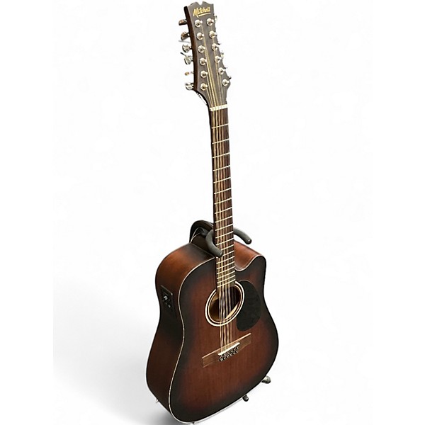 Used Mitchell t331tce-bst Brown 12 String Acoustic Guitar