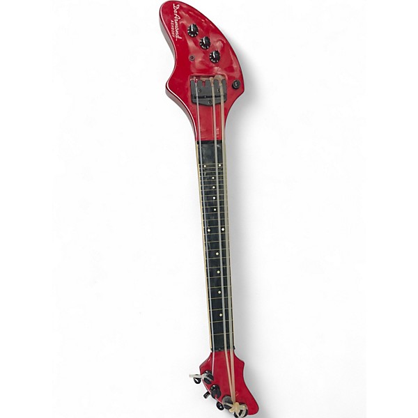 Used DeArmond Ashbory Chrome Red Electric Bass Guitar