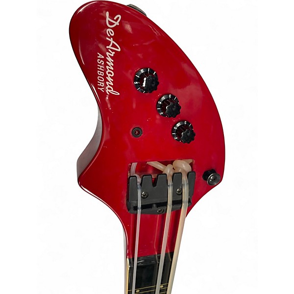 Used DeArmond Ashbory Chrome Red Electric Bass Guitar