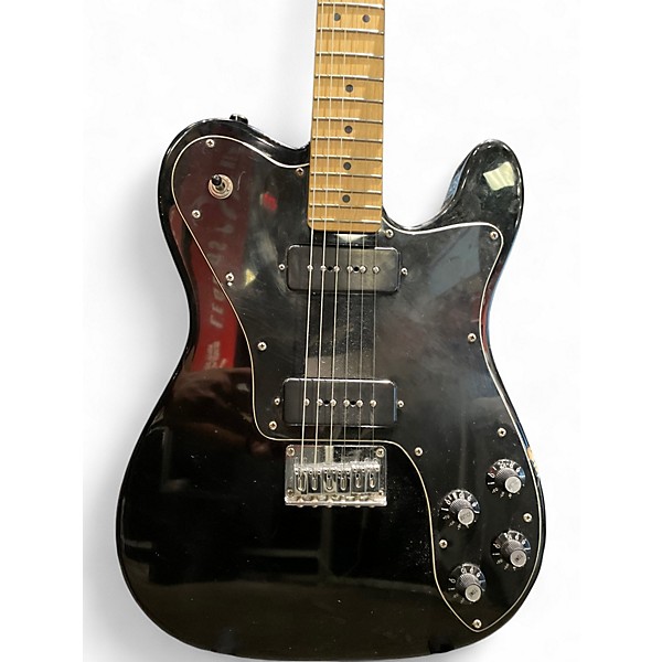 Used Squier TELECASTER CUSTOM Black Solid Body Electric Guitar