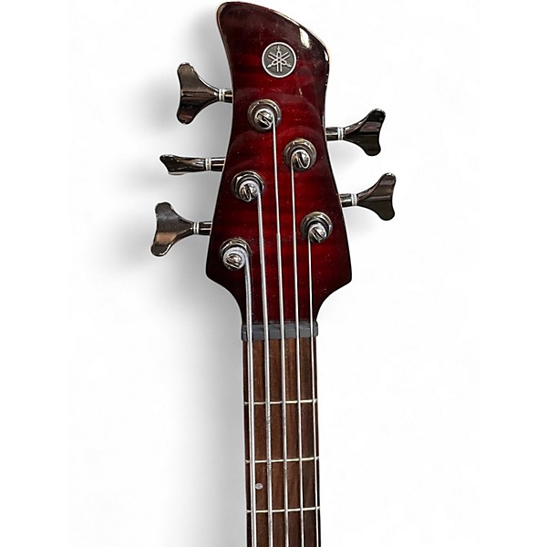 Used Yamaha TRBX605FM Trans Red Electric Bass Guitar