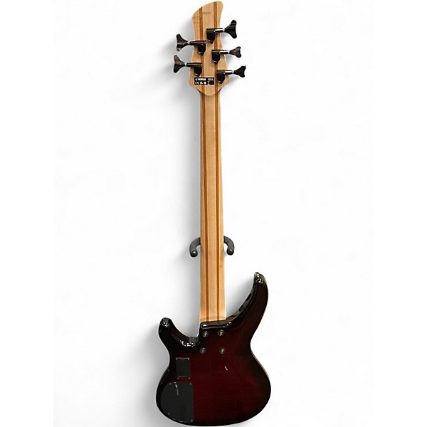 Used Yamaha TRBX605FM Trans Red Electric Bass Guitar