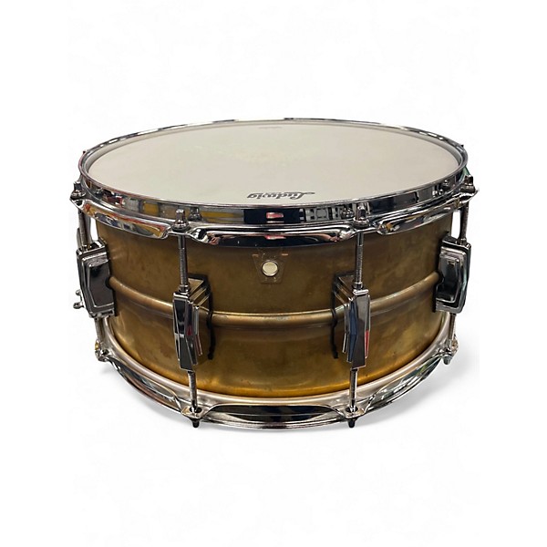 Used Ludwig 6.5X14 Raw Brass Snare Gold Drum