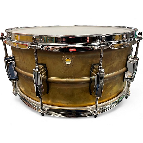Used Ludwig 6.5X14 Raw Brass Snare Gold Drum