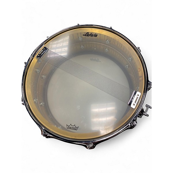 Used Ludwig 6.5X14 Raw Brass Snare Gold Drum