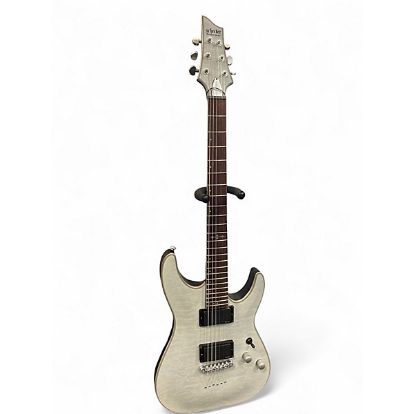 Used Schecter Guitar Research C1 Platinum Pearl White Solid Body Electric Guitar