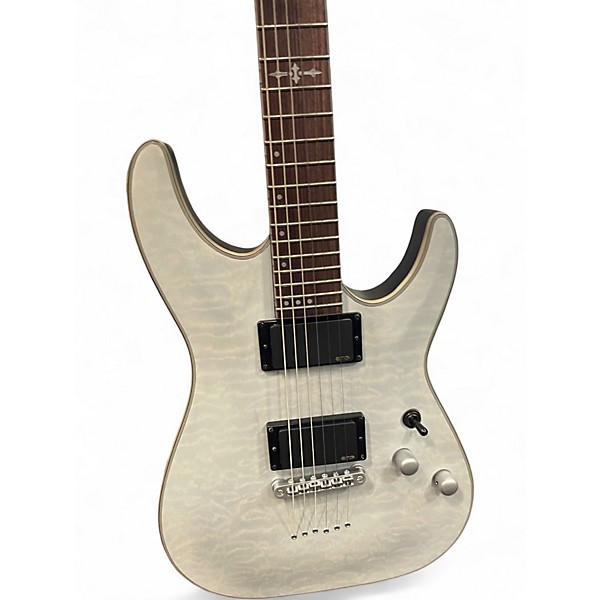 Used Schecter Guitar Research C1 Platinum Pearl White Solid Body Electric Guitar