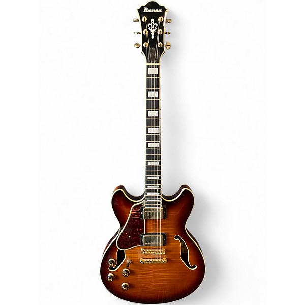 Used Ibanez AS93 Artcore Left Handed Vintage Sunburst Hollow Body Electric Guitar