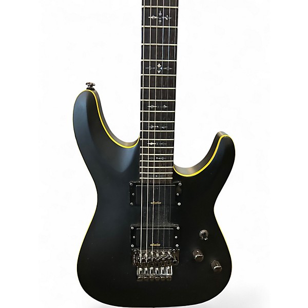 Used Schecter Guitar Research Demon 6 FR Black Solid Body Electric Guitar