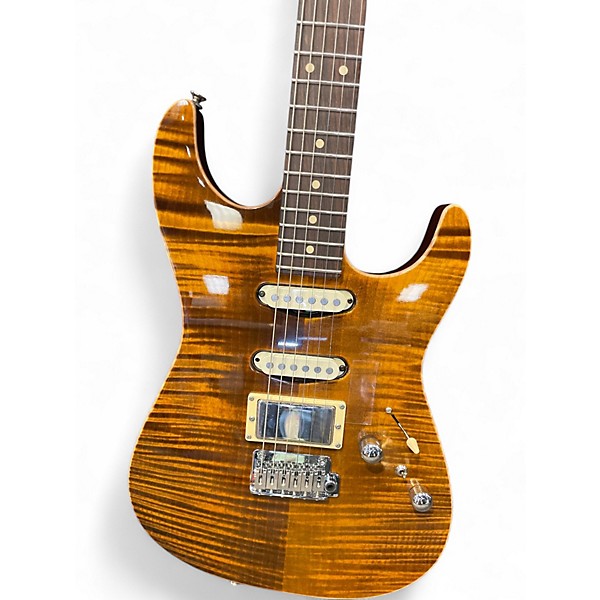 Used 2014 Tom Anderson Drop Top Tiger Eye Solid Body Electric Guitar