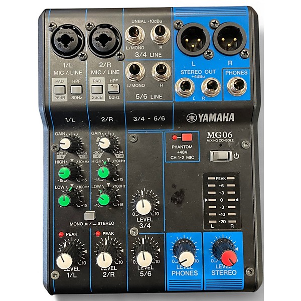 Used Yamaha MG06X Unpowered Mixer